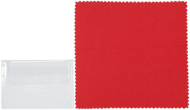 Ткань из микроволокна для чистки поверхностей с чехлом, цвет красный - 13424302- Фото №5