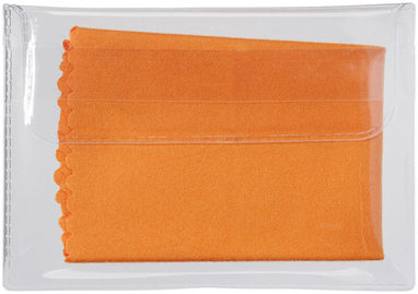 Ткань из микроволокна для чистки поверхностей с чехлом, цвет оранжевый - 13424303- Фото №3