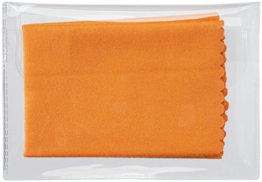 Ткань из микроволокна для чистки поверхностей с чехлом, цвет оранжевый - 13424303- Фото №4