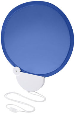 Складаний вентилятор Breeze зі шнурком, колір яскраво-синій, білий - 10050401- Фото №1