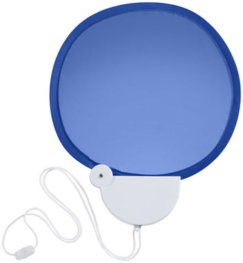 Складаний вентилятор Breeze зі шнурком, колір яскраво-синій, білий - 10050401- Фото №3