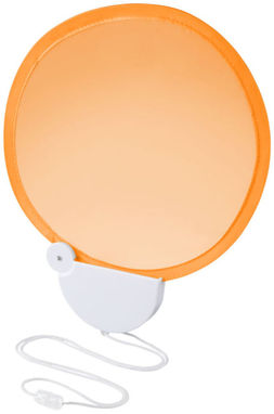 Складаний вентилятор Breeze зі шнурком, колір оранжевий, білий - 10050404- Фото №1