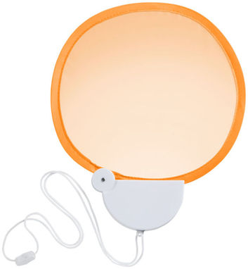 Складаний вентилятор Breeze зі шнурком, колір оранжевий, білий - 10050404- Фото №3