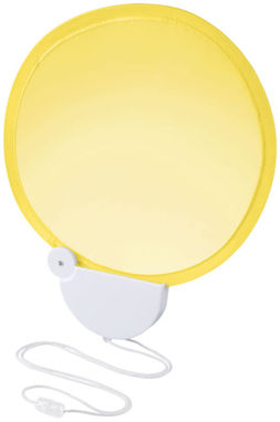 Складной вентилятор Breeze со шнурком, цвет желтый, белый - 10050406- Фото №1