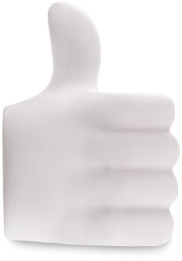Антистресс в форме поднятого большого пальца, цвет белый - 10222600- Фото №3