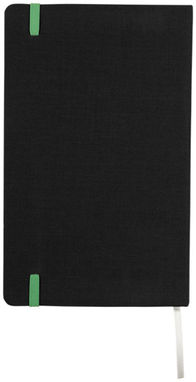 Блокнот Frappé  А5, цвет сплошной черный, зеленый - 10708201- Фото №4