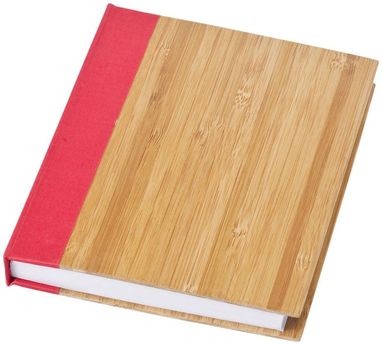 Блокнот с бамбуковой обложкой и красным корешком - 10655201- Фото №1