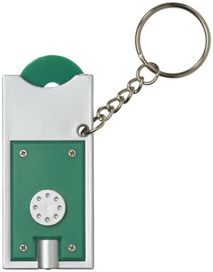 Брелок-держатель для монет Allegro с фонариком для ключей, цвет зеленый, серебряный - 11809608- Фото №3