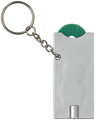 Брелок-держатель для монет Allegro с фонариком для ключей, цвет зеленый, серебряный - 11809608- Фото №4
