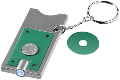 Брелок-держатель для монет Allegro с фонариком для ключей, цвет зеленый, серебряный - 11809608- Фото №5