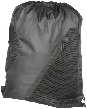 Спортивний рюкзак з сітки на блискавці, колір суцільний чорний - 12028700- Фото №1
