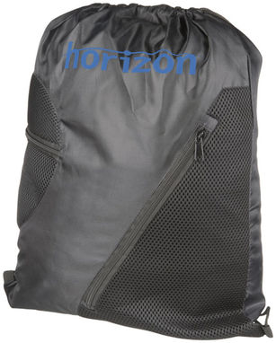 Спортивний рюкзак з сітки на блискавці, колір суцільний чорний - 12028700- Фото №2