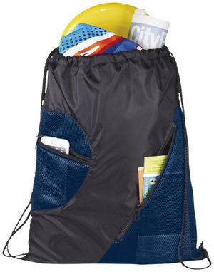 Спортивний рюкзак з сітки на блискавці, колір суцільний чорний - 12028700- Фото №5