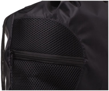 Спортивний рюкзак з сітки на блискавці, колір суцільний чорний - 12028700- Фото №6