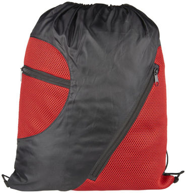 Спортивный рюкзак из сетки на молнии, цвет красный - 12028701- Фото №4