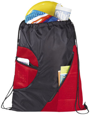 Спортивный рюкзак из сетки на молнии, цвет красный - 12028701- Фото №6