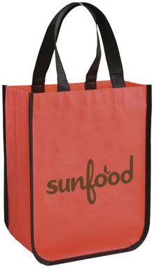 Маленькая ламинированная сумка для покупок, цвет красный - 12034502- Фото №2