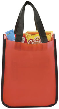 Маленькая ламинированная сумка для покупок, цвет красный - 12034502- Фото №4