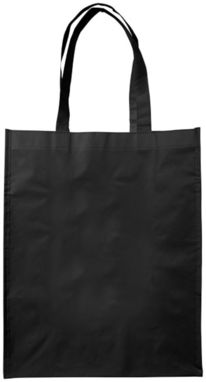 Ламинированная сумка для покупок среднего размера, цвет сплошной черный - 12034600- Фото №3