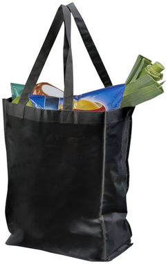 Ламінована сумка для покупок середнього розміру, колір суцільний чорний - 12034600- Фото №4
