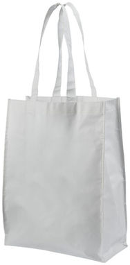 Ламинированная сумка для покупок среднего размера, цвет белый - 12034601- Фото №1