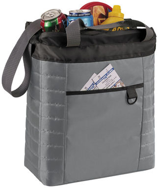 Стеганая сумка-холодильник, цвет сплошной черный - 12036100- Фото №4