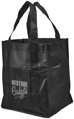 Ламинированная сумка для покупок, цвет сплошной черный - 12036900- Фото №2
