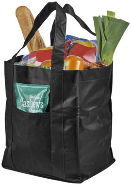 Ламинированная сумка для покупок, цвет сплошной черный - 12036900- Фото №4