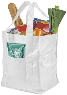Ламинированная сумка для покупок, цвет белый - 12036901- Фото №4