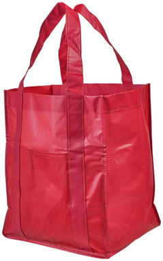 Ламинированная сумка для покупок, цвет красный - 12036902- Фото №1