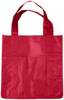 Ламинированная сумка для покупок, цвет красный - 12036902- Фото №3