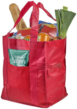 Ламинированная сумка для покупок, цвет красный - 12036902- Фото №4
