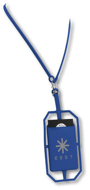 Силіконовий картхолдер RFID зі шнурком, колір яскраво-синій - 13425801- Фото №2