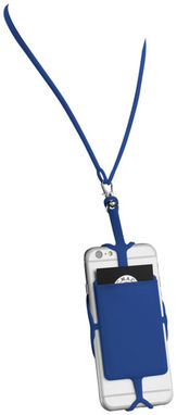 Силіконовий картхолдер RFID зі шнурком, колір яскраво-синій - 13425801- Фото №5