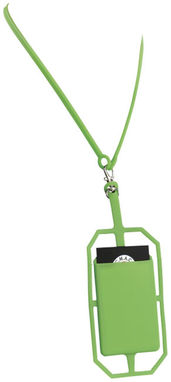 Силіконовий картхолдер RFID зі шнурком, колір лайм - 13425803- Фото №1