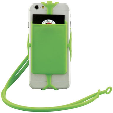 Силіконовий картхолдер RFID зі шнурком, колір лайм - 13425803- Фото №4