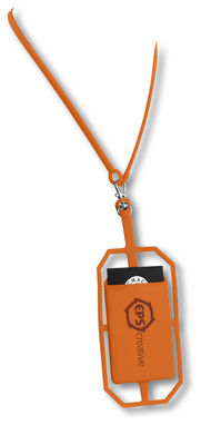 Силіконовий картхолдер RFID зі шнурком, колір оранжевий - 13425804- Фото №2