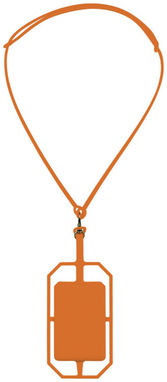 Силіконовий картхолдер RFID зі шнурком, колір оранжевий - 13425804- Фото №3