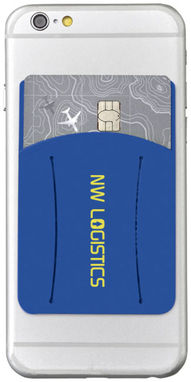 Силиконовый картхолдер для телефона с отверстием для пальца, цвет ярко-синий - 13427001- Фото №2