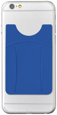 Силіконовий картхолдер для телефону з отвором для пальця, колір яскраво-синій - 13427001- Фото №6