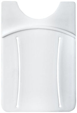 Силиконовый картхолдер для телефона с отверстием для пальца, цвет белый - 13427002- Фото №3