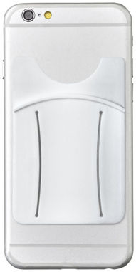 Силіконовий картхолдер для телефону з отвором для пальця, колір білий - 13427002- Фото №6