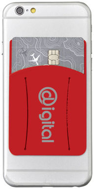Силиконовый картхолдер для телефона с отверстием для пальца, цвет красный - 13427003- Фото №2