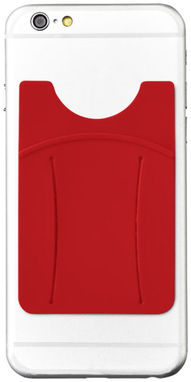 Силіконовий картхолдер для телефону з отвором для пальця, колір червоний - 13427003- Фото №6