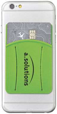 Силиконовый картхолдер для телефона с отверстием для пальца, цвет лайм - 13427004- Фото №2