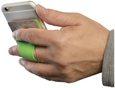 Силіконовий картхолдер для телефону з отвором для пальця, колір лайм - 13427004- Фото №5
