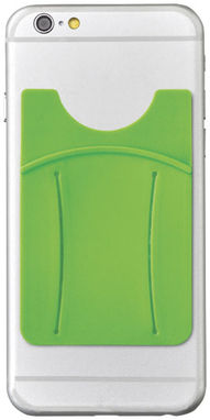 Силіконовий картхолдер для телефону з отвором для пальця, колір лайм - 13427004- Фото №6