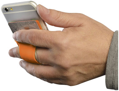 Силіконовий картхолдер для телефону з отвором для пальця, колір оранжевий - 13427005- Фото №5