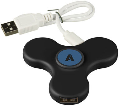 Хаб USB Spin-it Widget , колір суцільний чорний - 13428200- Фото №2