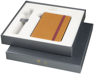 Подарочная коробка с блокнотом, цвет серый - 18980700- Фото №1